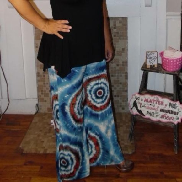 Moa Tie Dyed Palazzo Pants, Plus Size, NWT - Picture 1 of 2